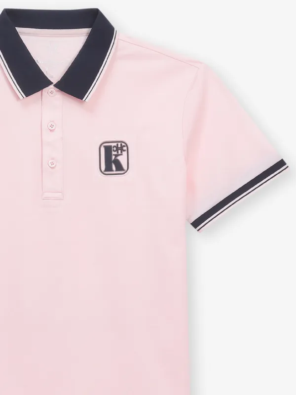 KUCHKUCH plain pink cotton t-shirt