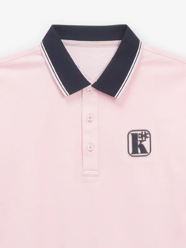 KUCHKUCH plain pink cotton t-shirt