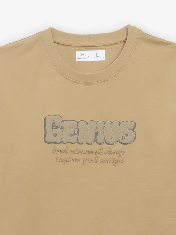 KUCHKUCH printed beige cotton t-shirt