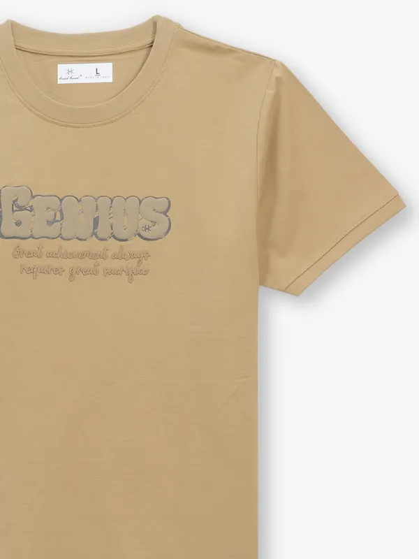 KUCHKUCH printed beige cotton t-shirt
