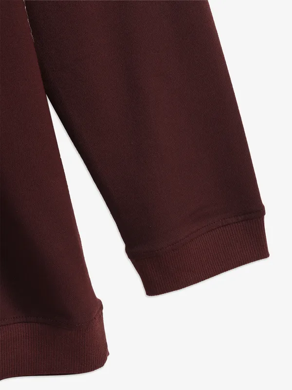 KUCHKUCH wine plain cotton bandgala t-shirt