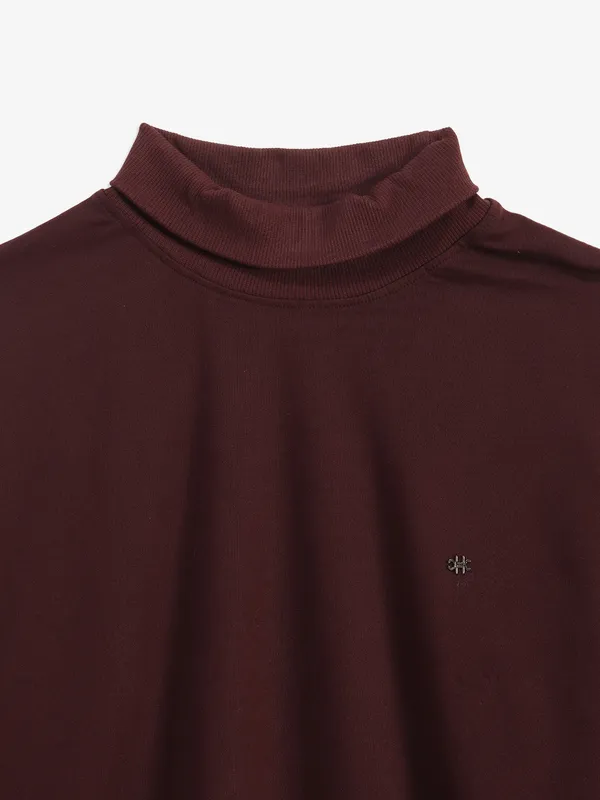 KUCHKUCH wine plain cotton bandgala t-shirt