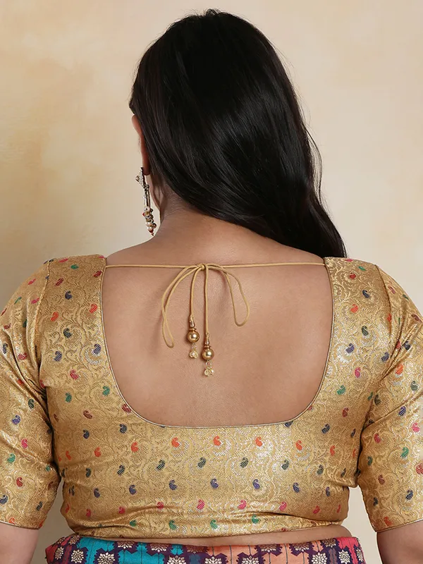 Latest beige brocade blouse