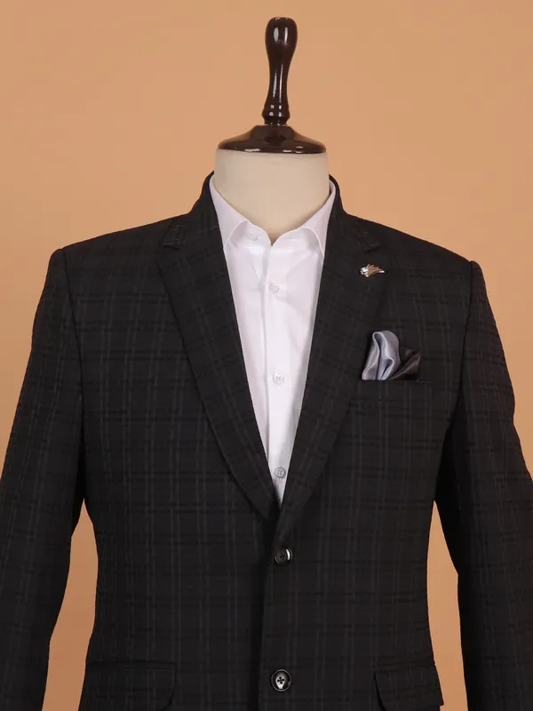 Latest black cotton blazer for men