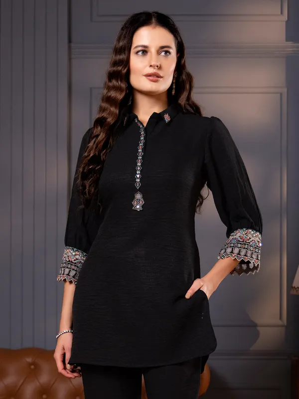 Latest black cotton co ord set
