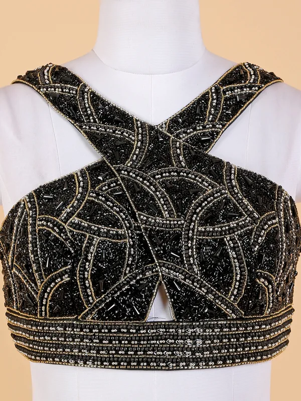 Latest black georgette lehenga choli with dupatta