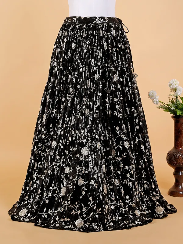Latest black georgette lehenga choli with dupatta