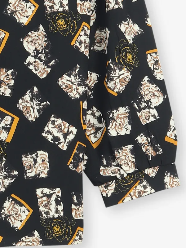 Latest black printed cotton top
