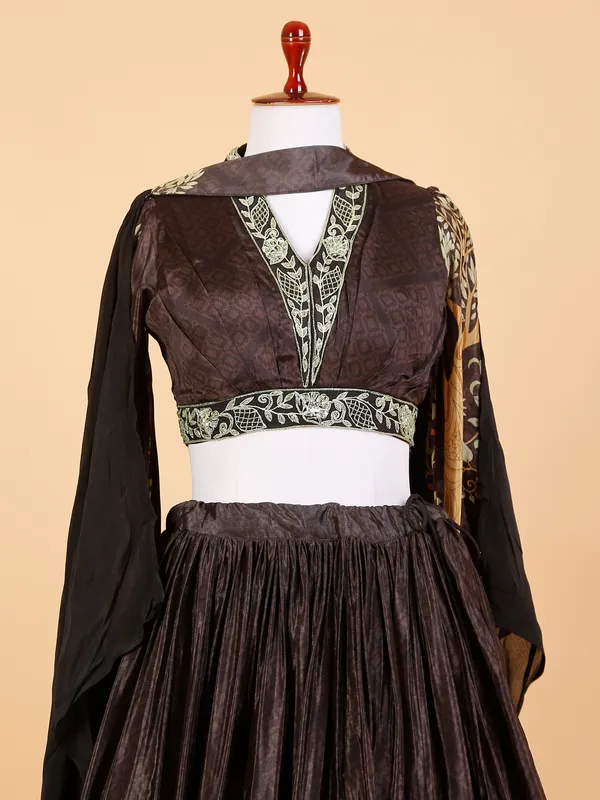 Latest black printed lehenga choli