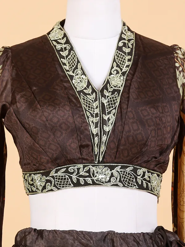 Latest black printed lehenga choli