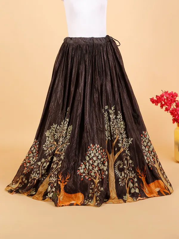 Latest black printed lehenga choli