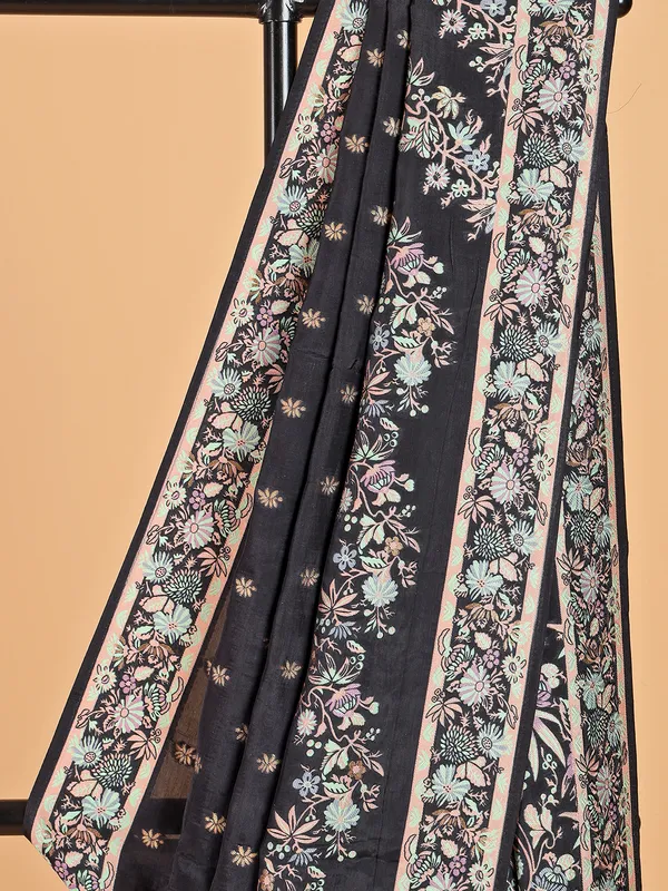 Latest black silk saree for festive
