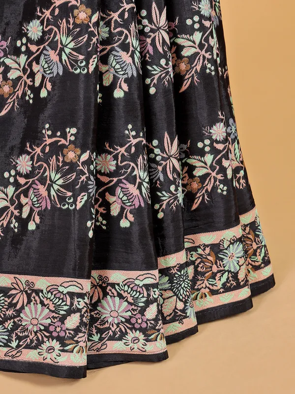 Latest black silk saree for festive