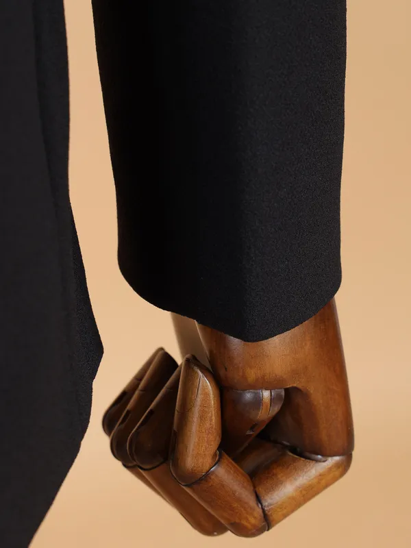 Latest black solid terry rayon blazer