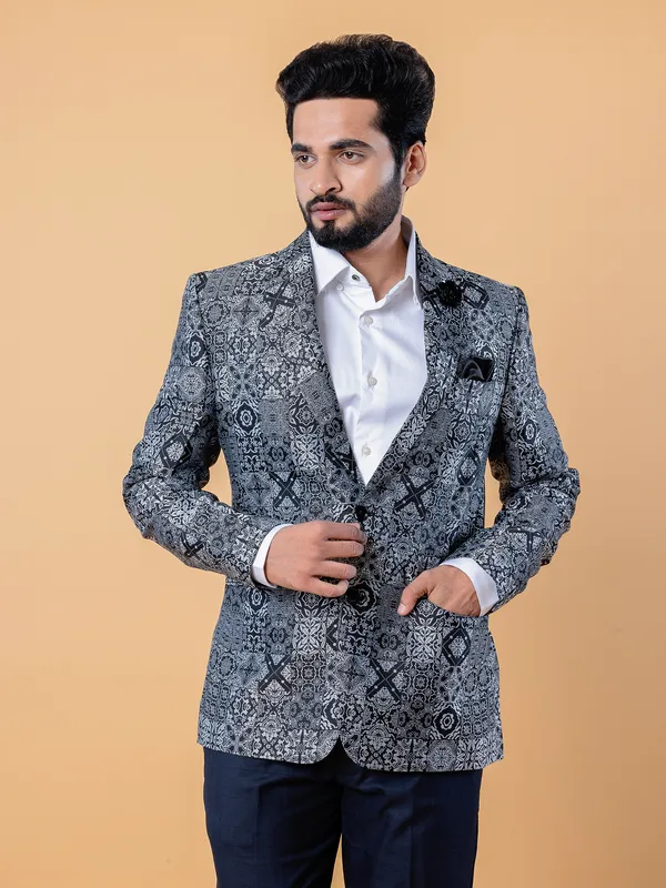 Latest black terry rayon blazer