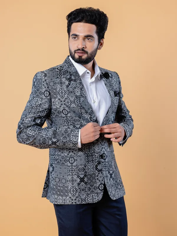 Latest black terry rayon blazer