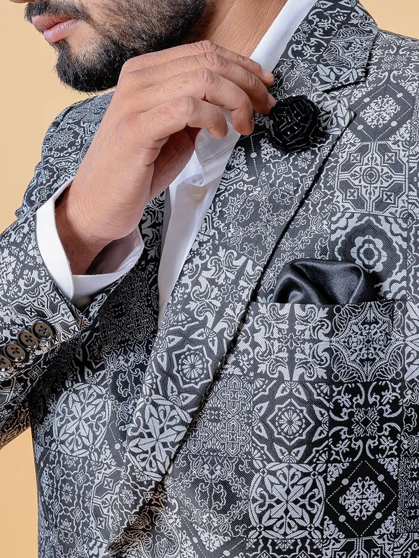 Latest black terry rayon blazer