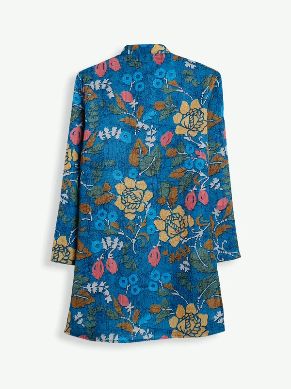 Latest cotton blue printed kurta suit