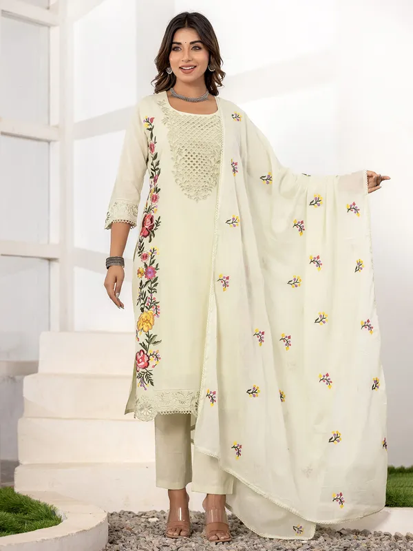 Latest pista green kurti set with dupatta