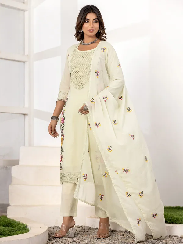 Latest pista green kurti set with dupatta