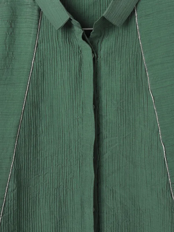 Latest dark green plain cotton top
