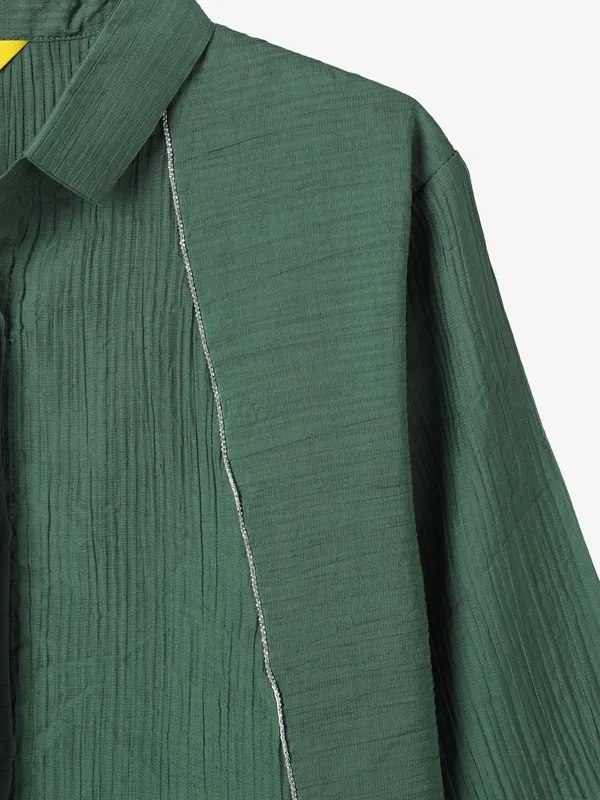 Latest dark green plain cotton top