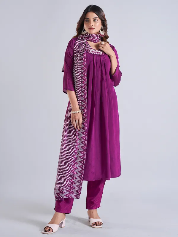 Latest dark purple georgette salwar suit