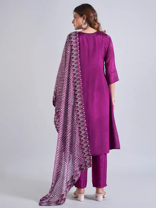 Latest dark purple georgette salwar suit