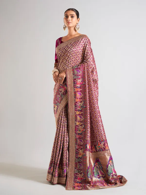 Dark purple silk saree for wedding