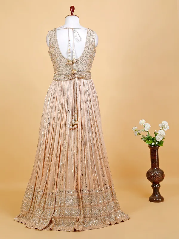 Latest gaeorgette anarkali suit in peach