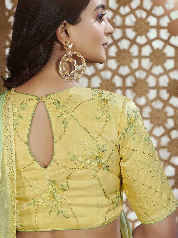 Latest green tissue silk saree