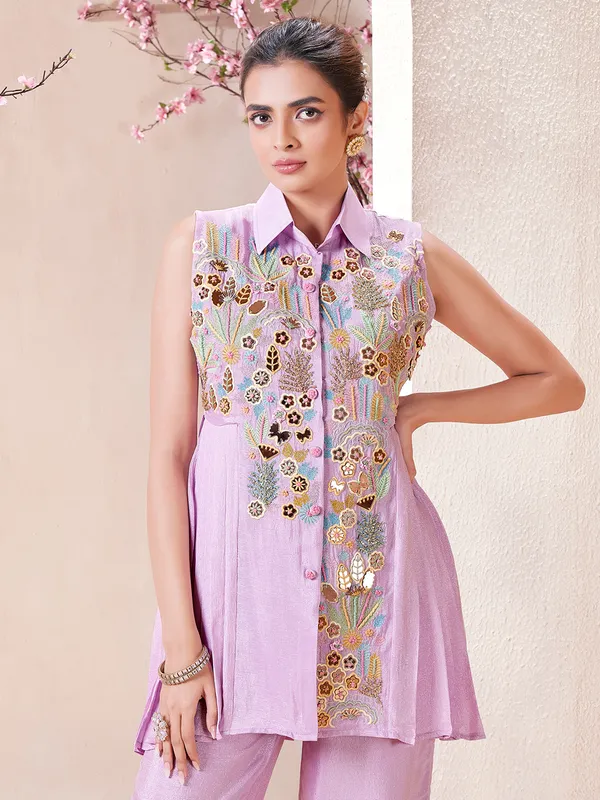 Latest light purple laycra salwar suit