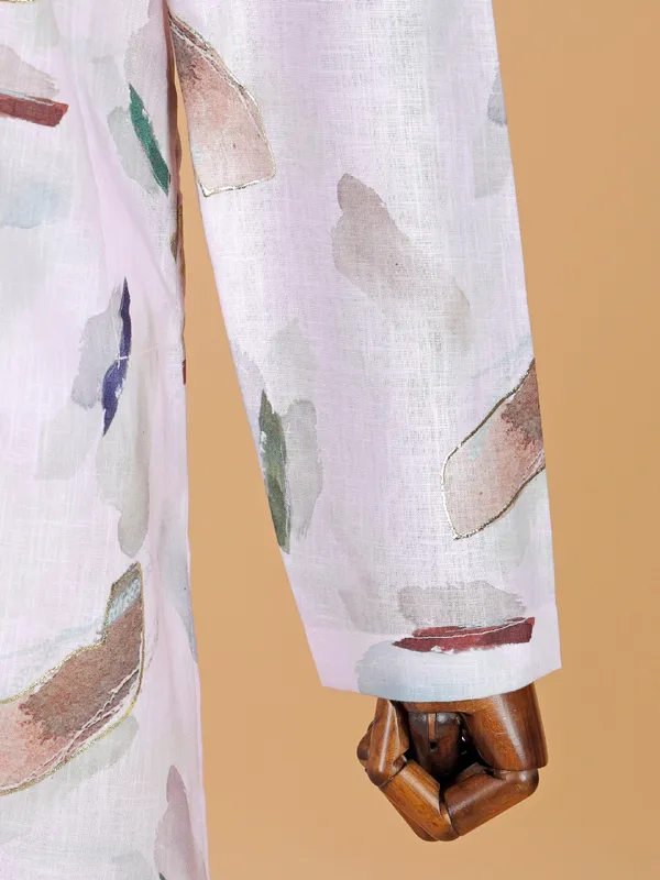 Latest lilac purple cotton silk kurta pajama