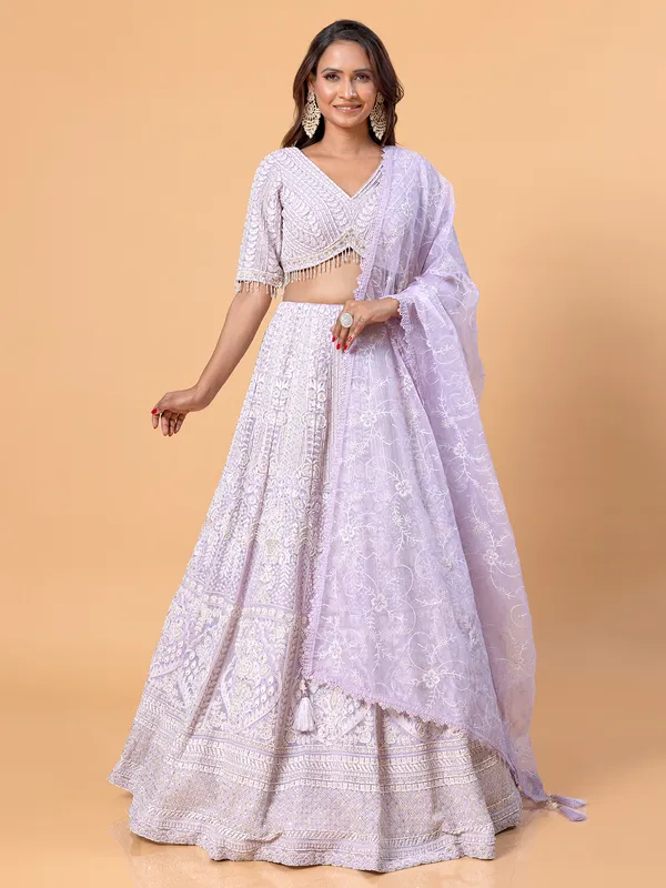 Latest lilac purple georgette lehenga choli