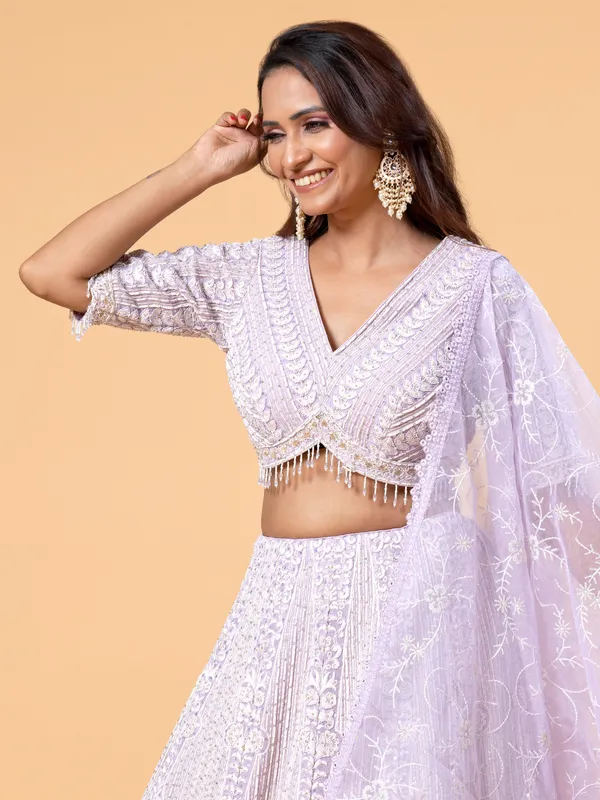 Latest lilac purple georgette lehenga choli