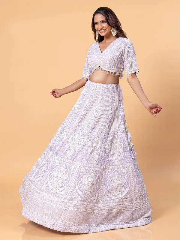 Latest lilac purple georgette lehenga choli