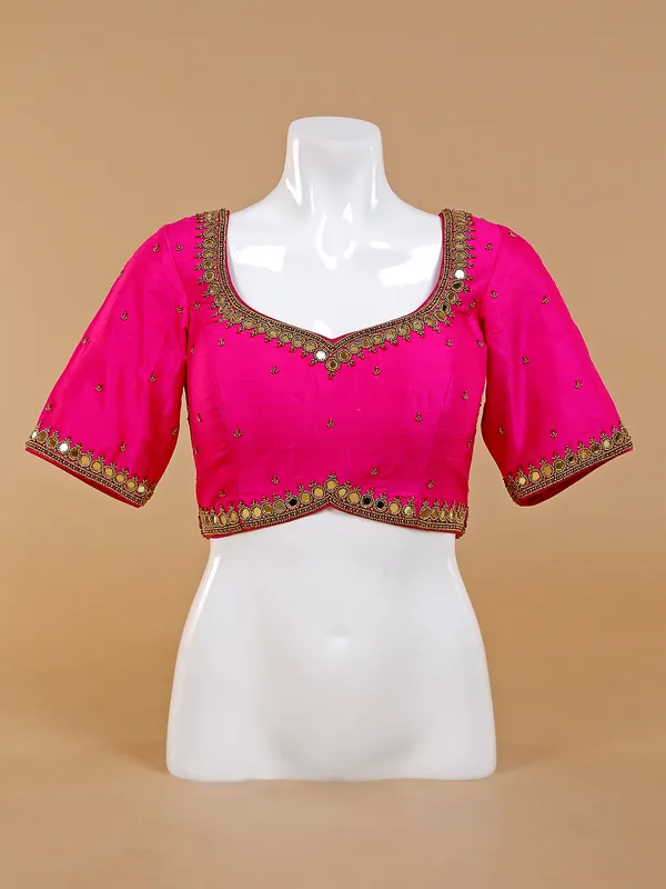 Latest magenta silk blouse