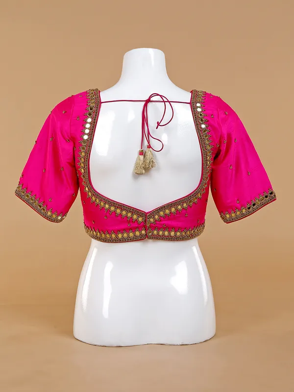 Latest magenta silk blouse