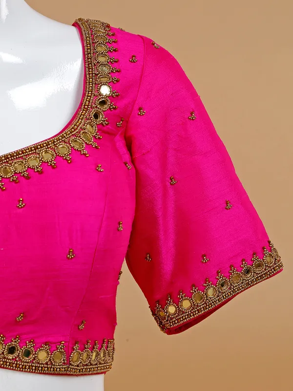 Latest magenta silk blouse
