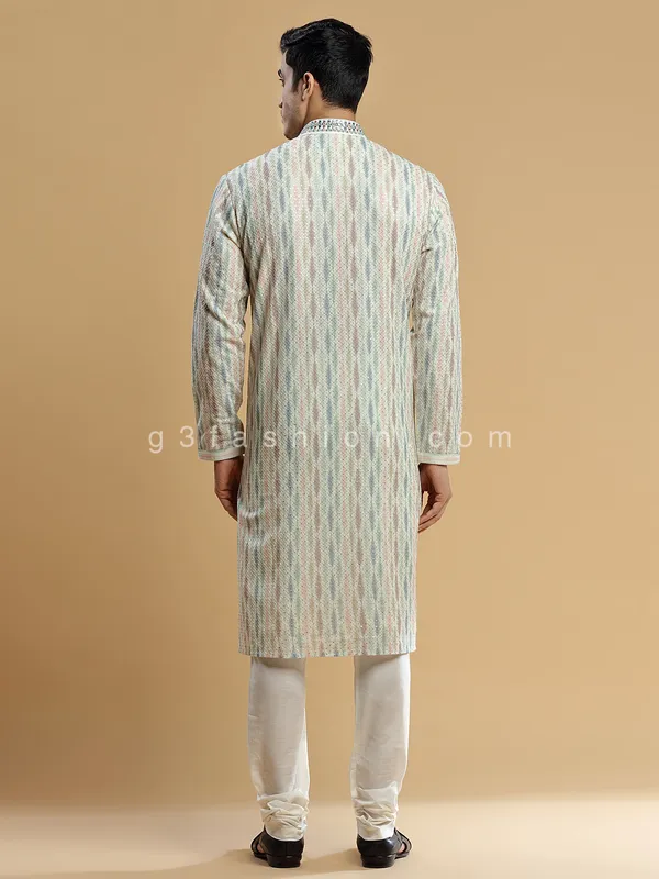 Latest multi color georgette  Men Kurta pajama for festive