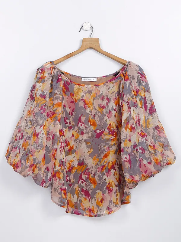 Latest multi color georgette printed top
