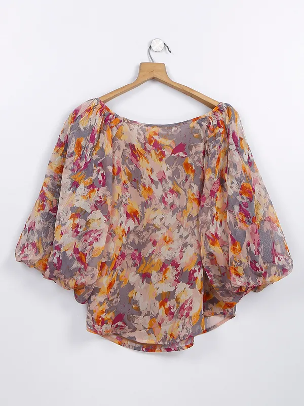 Latest multi color georgette printed top