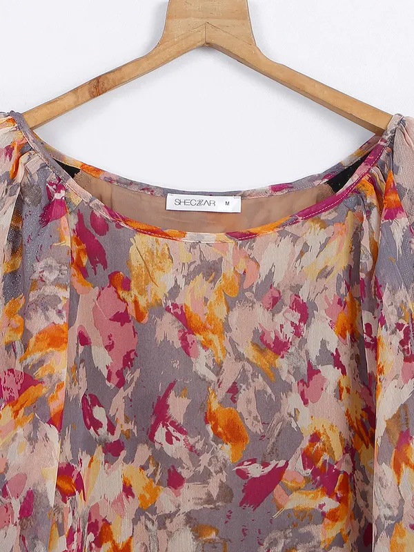 Latest multi color georgette printed top