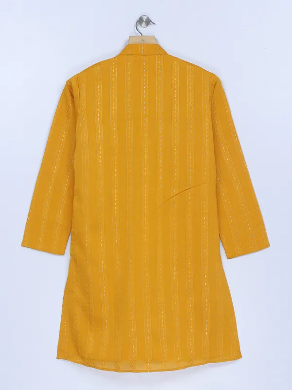 Latest mustard yellow kurta suit in silk