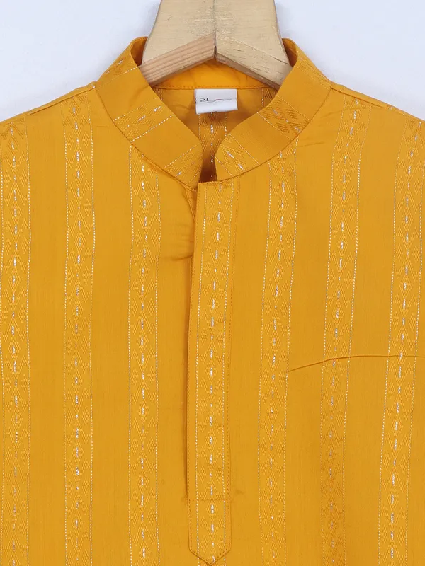 Latest mustard yellow kurta suit in silk