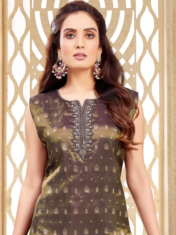 Latest navy salwar suit in silk