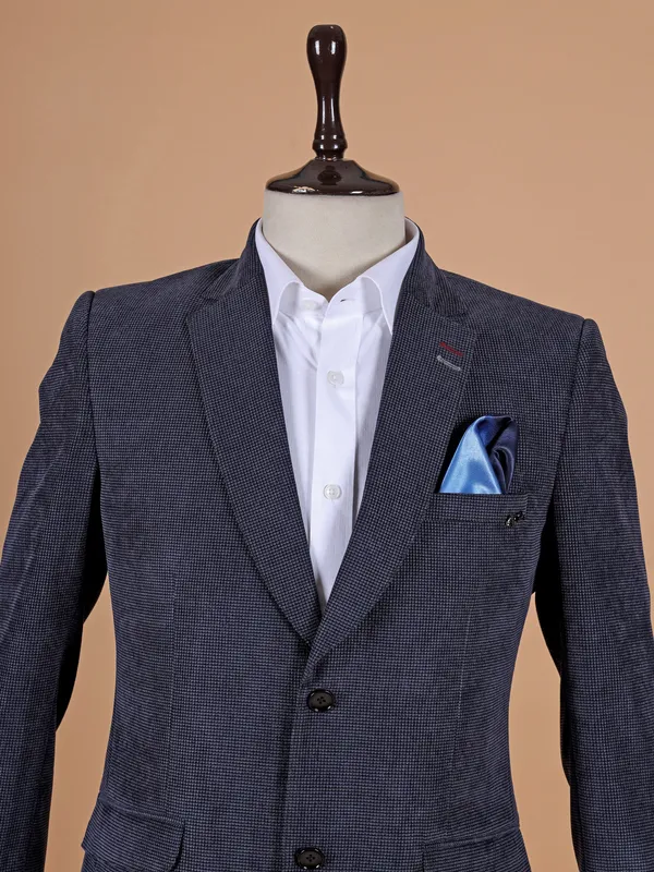Latest navy texture terry rayon blazer