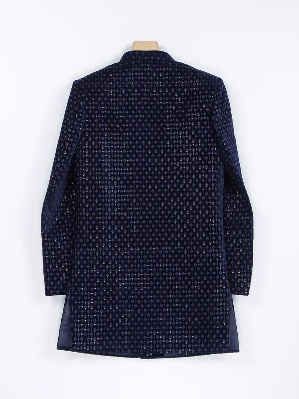 Latest navy velvet indowestern