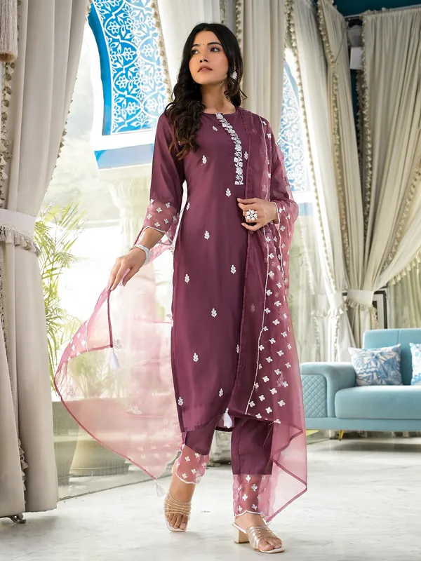 Latest onion pink cotton kurti set