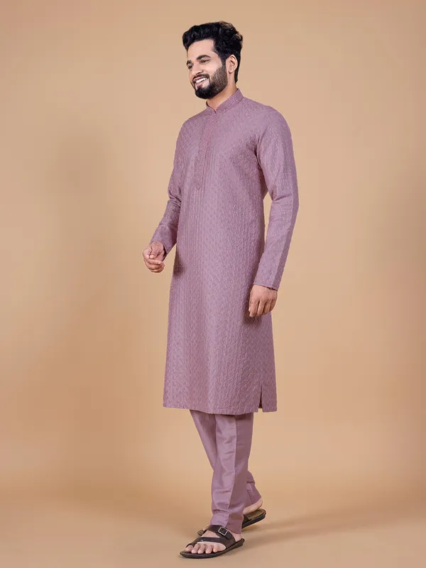 Latest onion pink georgette  Men Kurta pajama